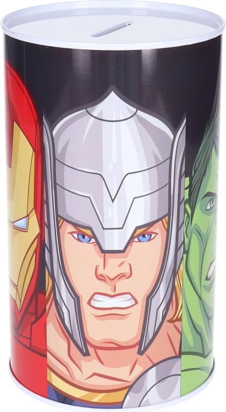 Marvel Spaarpot blik van Avengers - voor kinderen - 10 x 17 cm - metaal - kleurenmix - cadeau