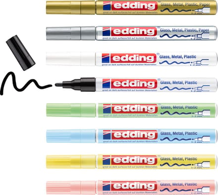 edding 751/8S pastel lakmarker set - assorti - 8 stuks - 1-2mm