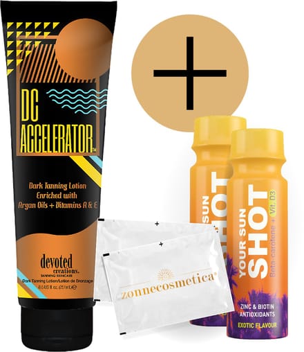 Devoted Creations - DC Accelerator + 2 Your Sun Shots + 2 Verfrissingsdoekjes