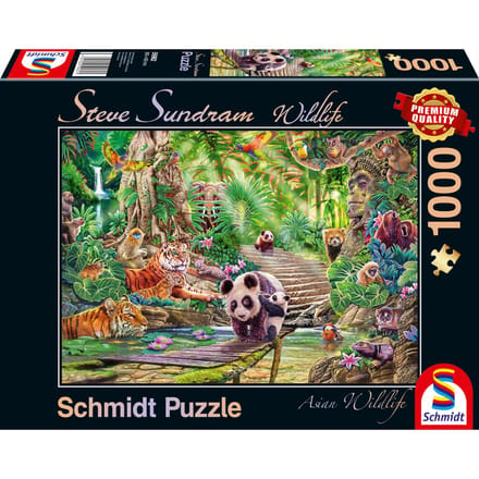 Schmidt 1000 stukjes puzzel - Premium Quality - Asia Wildlife - olifant / tijger / panda