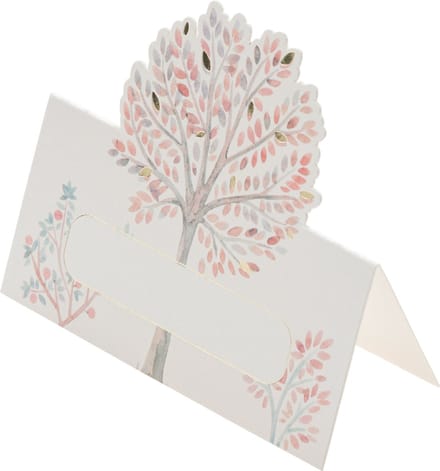Chaks Naam/plaats kaartjes - Levensboom - 8x - bruiloft - multi - 8 x 8 cm - tafelschikking