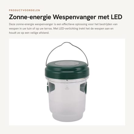 Dailygoods - Zonne-energie Wespenvanger met LED Verlichting