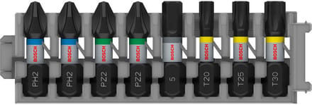 Bosch PRO Slagmoer-mengverpakking PH2(x2); PZ2(x2); H5; T20; T25;...