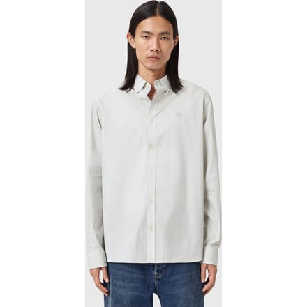 AllSaints Nolan Ls Shirt Jetstream White Größe: M | Casual hemden Outlet | Herren | Weiß