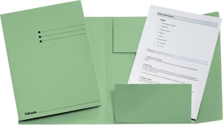 100x Esselte dossiermap groen, A4