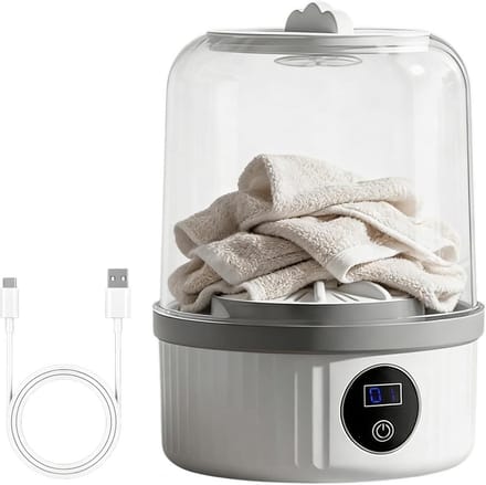 Draagbare wasmachine - Mini wasunit - Kleine was - Stille werking - 14 cm hoog - Wit