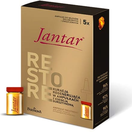 Jantar Ampoule Treatment With Amber Essence For Damaged And Weak Hair 5 x 5 ml