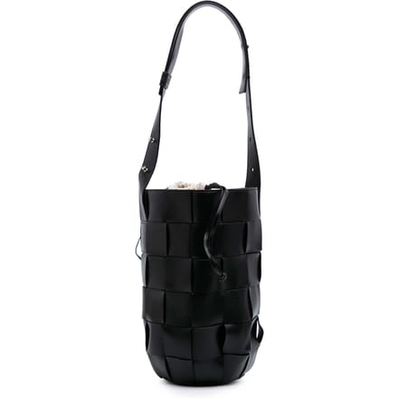 Pouch Buckethandtas van Woven Leer