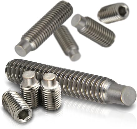 Set van 5 RVS Schroefdraadpennen M10x60 met Binnenzeskant DIN 915