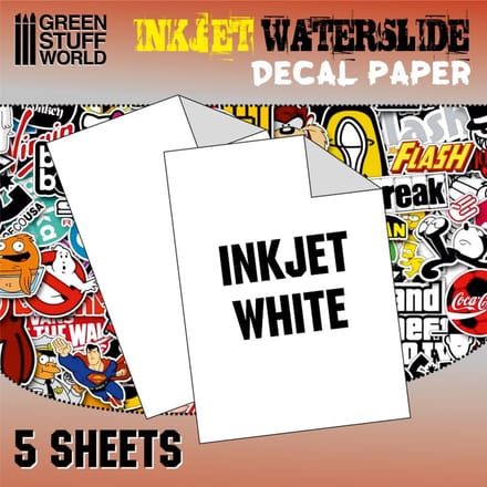 Green Stuff World Modelbouwdecoratie - Stuff World 10067 Decal Paper - White - Inkjet - 5xA4 Decal papier
