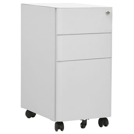 vidaXL - Ladeblok - verrijdbaar - 30x45x59 - cm - staal - lichtgrijs