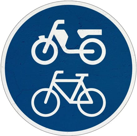 Bromfietspad bord - G12a | Sign Again materiaal | 10 cm