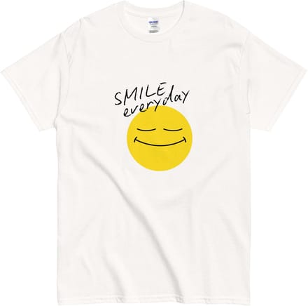 Smile Everyday Tshirt - Dames en Heren - Vrolijk Shirt met Lachende Smiley - Wit - M