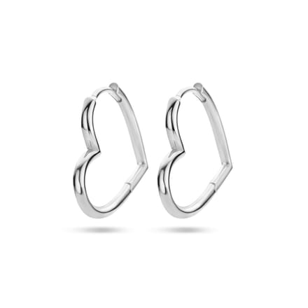 Zilver Gerhodineerd Oorringen Hart 1336367