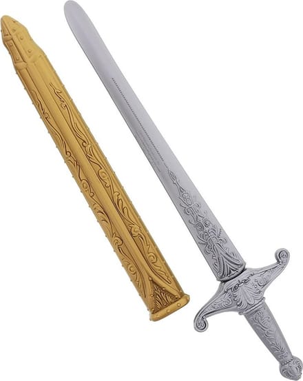Johntoy Knight Zwaard Met Schede Zilver/goud 60 Cm