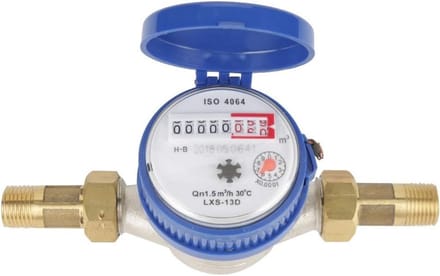 Watermeter voor Tuin en Huis - Koud Water Stroommeter met Fittingen 1/2 inch