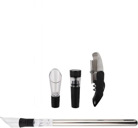 Point-Virgule - Wijnaccessoires set met kelnersmes, wijnkoelstick, schenktuit en vacuümstop