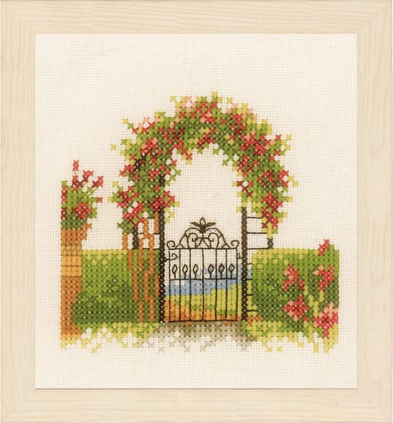 Telpakket kit Hek met bloemen  - Lanarte - PN-0162522