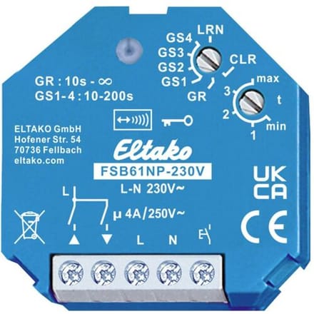 Eltako FSB61NP-230V Jaloezie- en rolluikactor Draadloos Schaduwelement Inbouw (in muur)