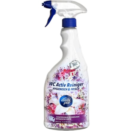 Toiletreiniger - Toiletspray - Wc reiniger - Hygiënisch & Fris - Ambi Pur - Witte Bloemen - Botanische geuren - 750ml