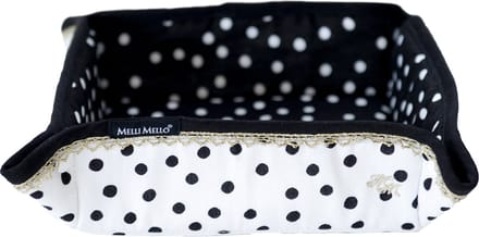 Melli Mello - Nora Dots - Broodmand Wit - Katoen - Polkadot Binnenkant - 20x20 cm