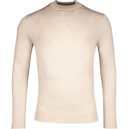 Thomas Maine Trui Uni Color Turtleneck Single Knit Merino Ecru Melange / male
