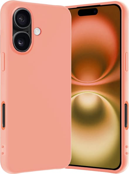 Hoes - Geschikt voor Apple iPhone 16 Plus - Sterk & Shockproof - Hoesje Cover - Siliconen Case - Perzik
