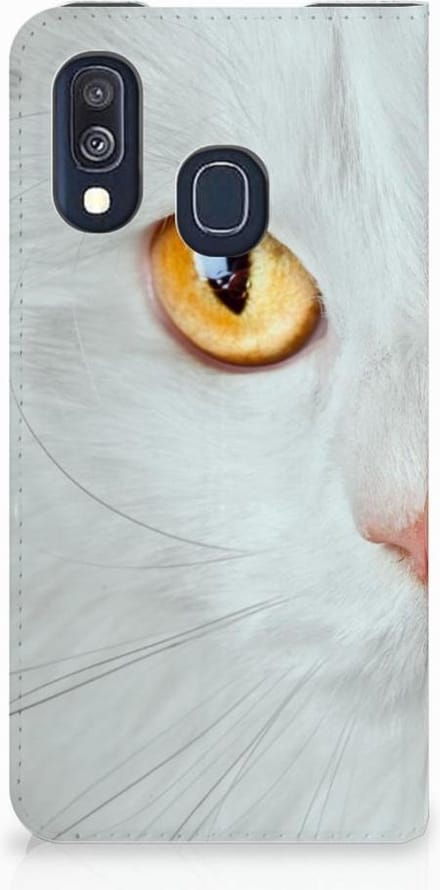 Samsung Galaxy A40 Hoesje maken Witte Kat