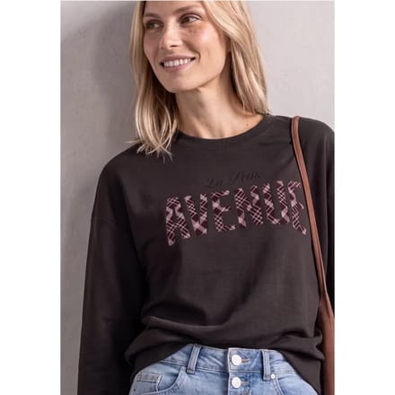Shirt met lange mouwen en Wording Artwork