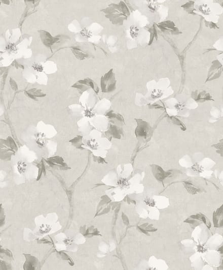 Boråstapeter Vliesbehang 3582 - Cottage garden - Botanisch Taupe - 53cm x 10.05m