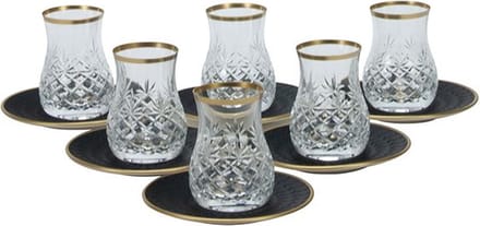 BRICARD MAGNOLIA THEEGLAZEN SET | ZWART 12-DELIG