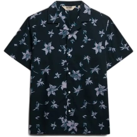 Superdry Cabana Print Overhemd Met Korte Mouwen Blauw M Man