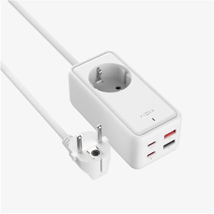FIXED Charging Strip 2x USB-C / 2x USB-A – GaN III – PD 65W – Stekkerdoos met USB – 1,5m kabel – Wit