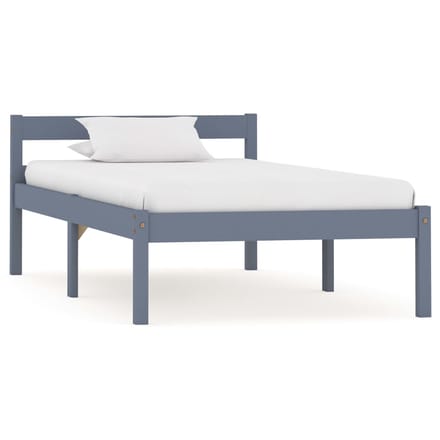 vidaXL - Bedframe - massief - grenenhout - grijs - 100x200 - cm