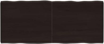 Tafelblad Massief Eikenhout Donkerbruin 120x50 cm Natuurlijke Rand