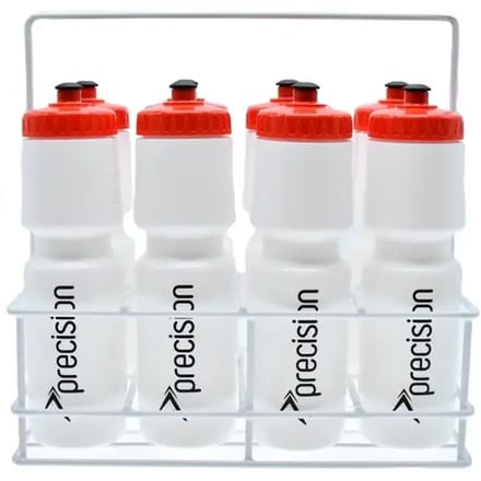 Precision waterfles set - bidonkrat met 8 sport bidons 750ml wit.