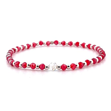 Heaven Eleven - dames - armband - swarovski - 925 zilver - rood - 3mm - 17cm