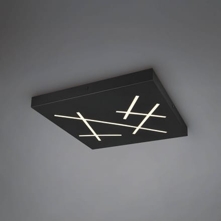 Trio Lighting LED plafondlamp Snip, matzwart, lengte 50 cm, metaal, CCT