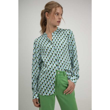Josephine & Co Sigrid Blouse Parrot Green Print Größe: 36 | Longsleeves Outlet | Damen | Grün