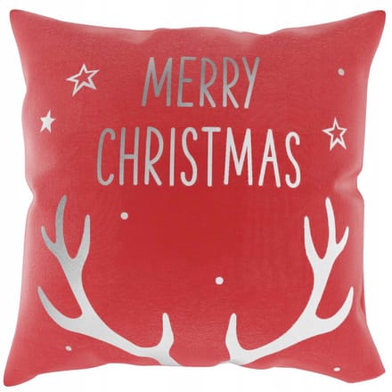 Kerst Kussenhoes 45x45cm - Rood & Zilver - Decoratief