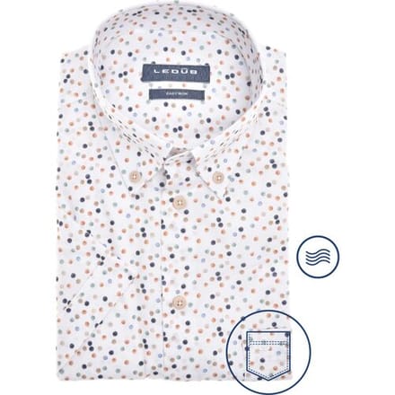 Ledûb Overhemd Multicolor Dot Ensemble Blauw-Oranje / male