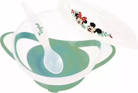 Tigex kinderkom Met Lepel - Disney Mickey Mouse En Minnie Mouse - +6m Blauw
