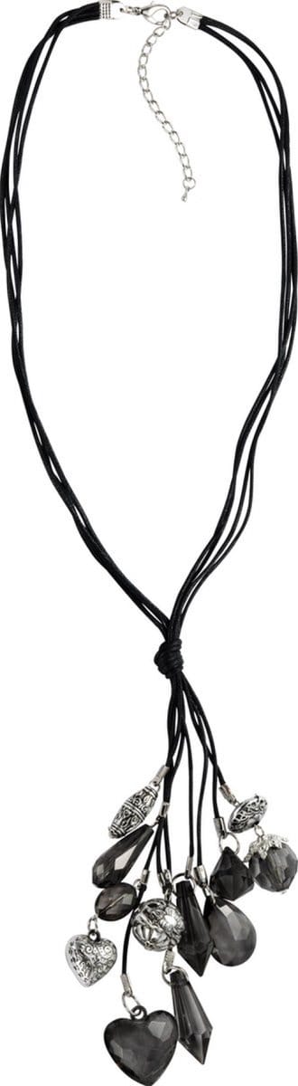 Behave - Ketting grijs lang met hangers - 63 cm - Nikkelvrij