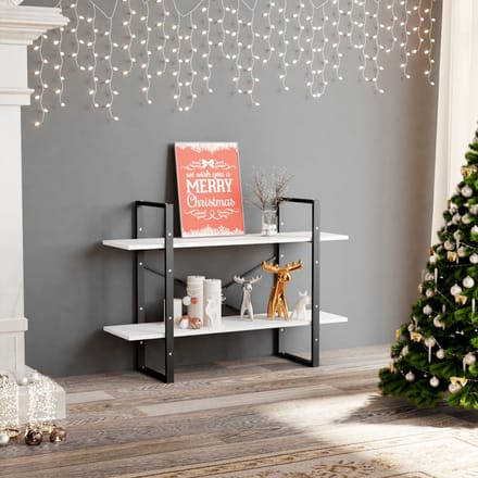 vidaXL - Boekenkast - met - 2 - schappen - 100x30x70 - cm - bewerkt - hout - wit