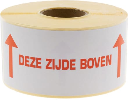 500x Etiket 'Deze zijde boven'