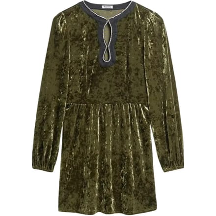 Korte fluwelen jurk met kralen voor dames Superdry