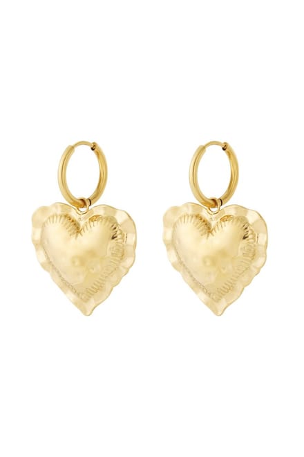 Hartjes oorbellen | Statement oorbellen | Oorhangers goud | Stainless steel