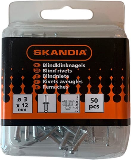 Skandia Blindklinknagels - 3 x 12 mm