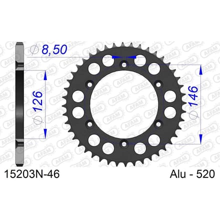 Tandwiel Afam 520 46 dents