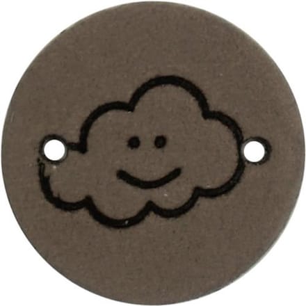 Durable Leren Label met Wolkopdruk – 2 cm – Set van 2 Stuks